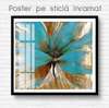 Poster - Turquoise flower with golden edges, 40 x 40 см, Canvas on frame