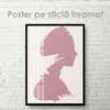 Постер - Силуэт девушки 12, 30 x 45 см, Холст на подрамнике, Минимализм