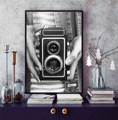 Постер - Фотоаппарат, 30 x 45 см, Холст на подрамнике