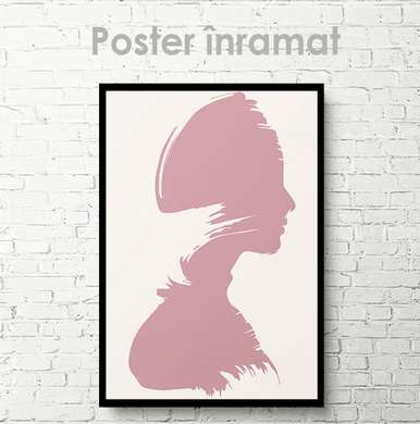 Постер - Силуэт девушки 12, 30 x 45 см, Холст на подрамнике, Минимализм