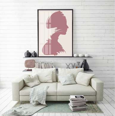 Poster - Silhouette of a girl 1, 30 x 45 см, Canvas on frame, Minimalism