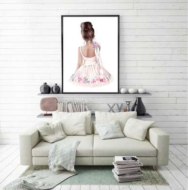 Постер - Девочка, 30 x 45 см, Холст на подрамнике