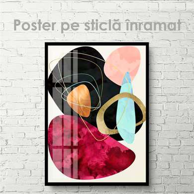 Poster - Abstracție cu cercuri, 30 x 45 см, Panza pe cadru