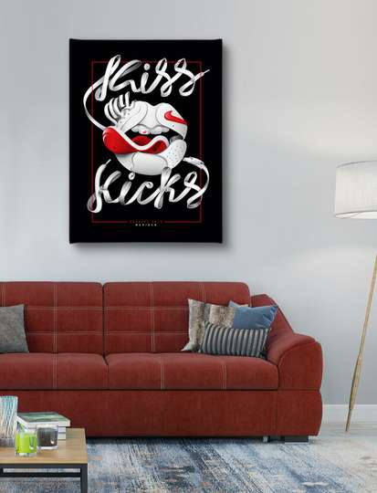 Постер - Белые губы, 30 x 45 см, Холст на подрамнике, Гламур