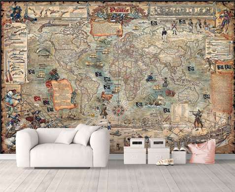 Wall Mural - Map of pirates