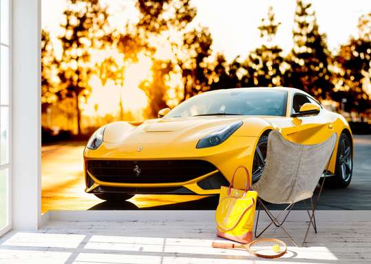 Wall Mural - Yellow Ferrari