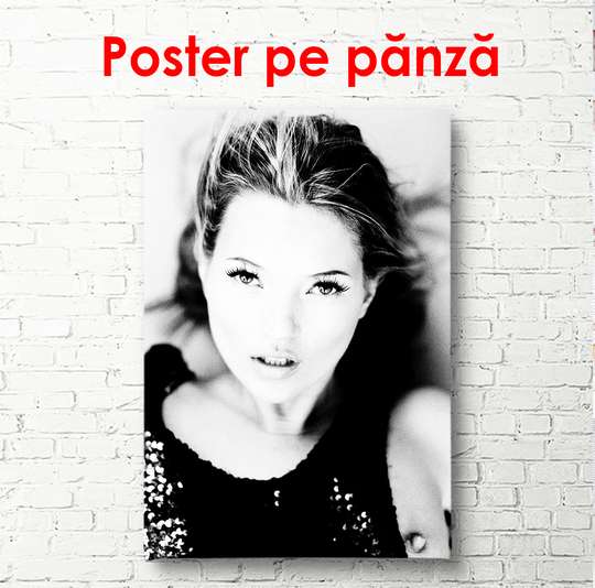 Постер - Портрет Кейт Мосс, 60 x 90 см, Постер в раме