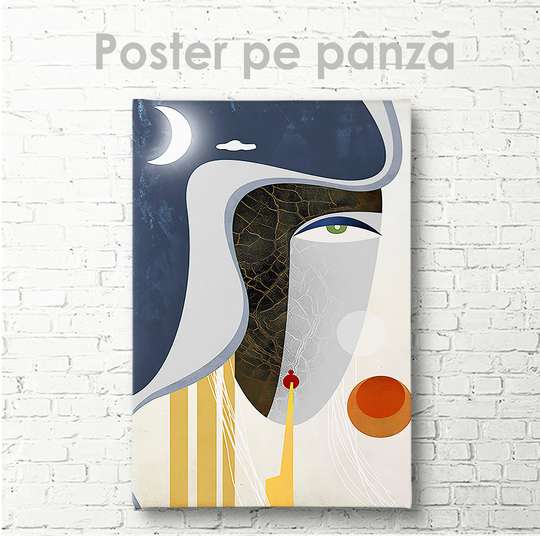 Постер - Абстрактное лицо 3, 30 x 45 см, Холст на подрамнике, Абстракция