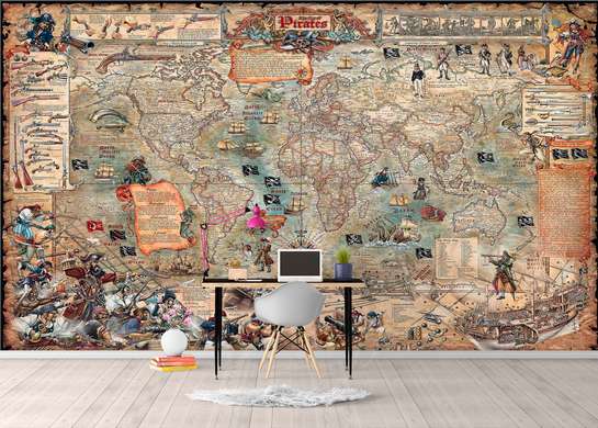 Wall Mural - Map of pirates