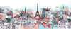 Wall Mural - Painted Paris in warm colors
