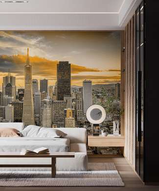 Wall Mural - Skyscrapers at sunset