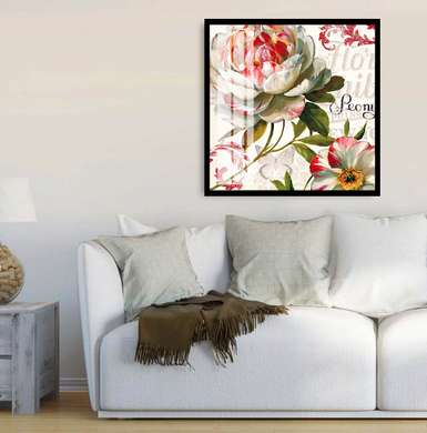 Poster - Floare frumoasă în acuarelă, 40 x 40 см, Panza pe cadru