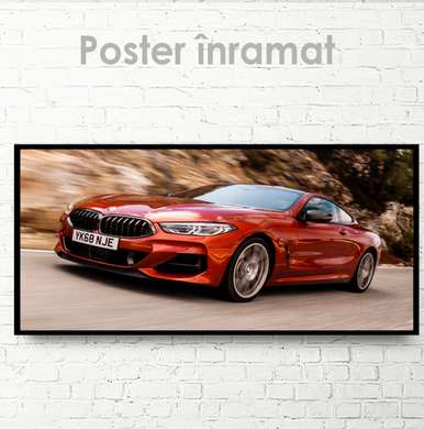 Poster - Red BMW, 60 x 30 см, Canvas on frame