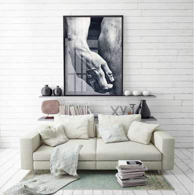 Poster - Hand, 30 x 45 см, Canvas on frame, Black & White