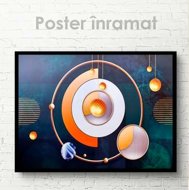 Постер - Абстрактные круги, 45 x 30 см, Холст на подрамнике