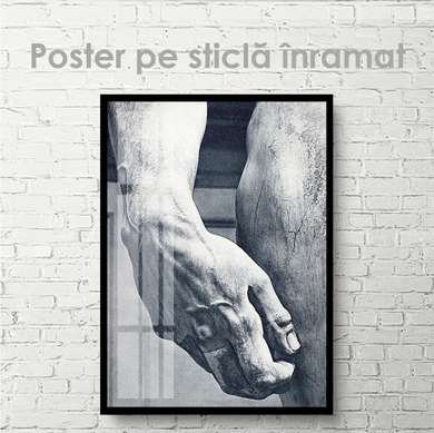 Постер - Рука, 30 x 45 см, Холст на подрамнике, Черно Белые