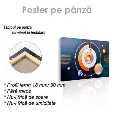 Poster - Cercuri abstracte, 45 x 30 см, Panza pe cadru
