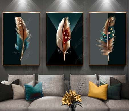 Poster - Feather, 40 x 60 см, Canvas on frame