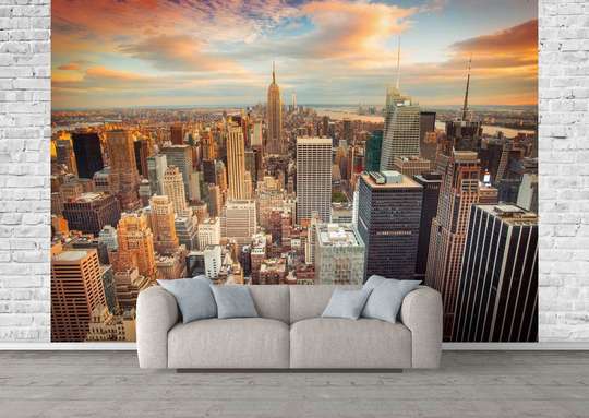 Wall Mural - Famous city at sunset