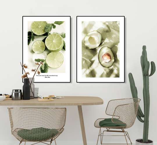 Poster - Green pleasures, 60 x 90 см, Framed poster on glass, Sets