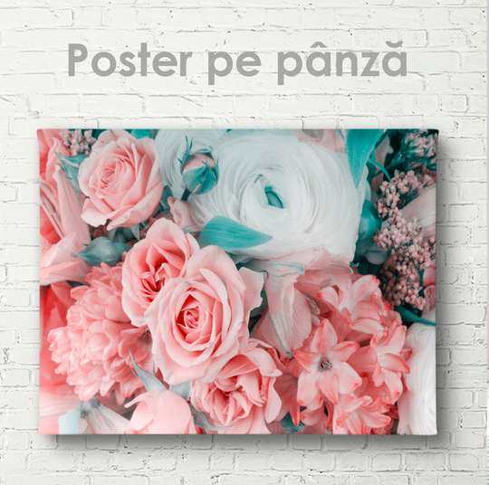 Poster - Delicate bouquet of flowers, 45 x 30 см, Canvas on frame, Flowers