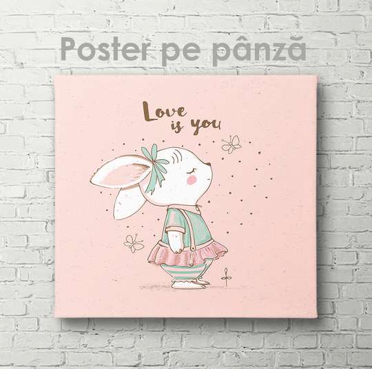 Poster - Bunny, 40 x 40 см, Canvas on frame, For Kids