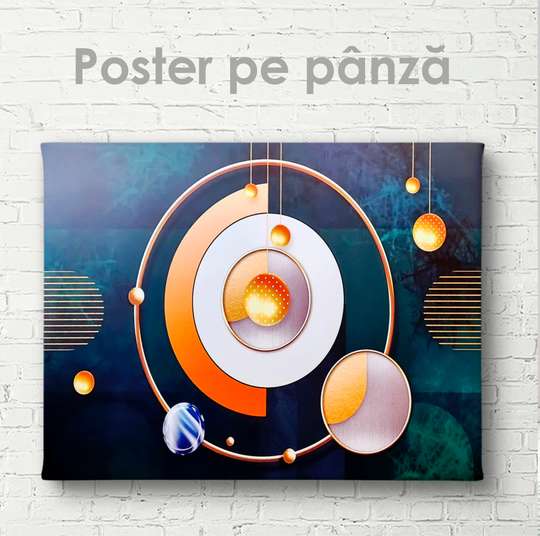 Poster - Abstract circles, 45 x 30 см, Canvas on frame, Abstract