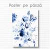 Постер - Синие цветочки, 30 x 45 см, Холст на подрамнике, Цветы