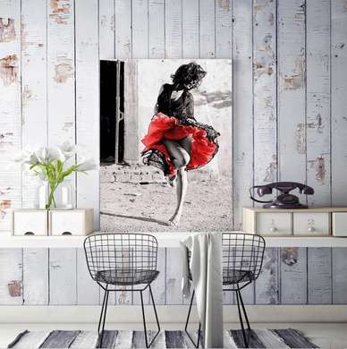 Poster - Red skirt, 30 x 45 см, Canvas on frame