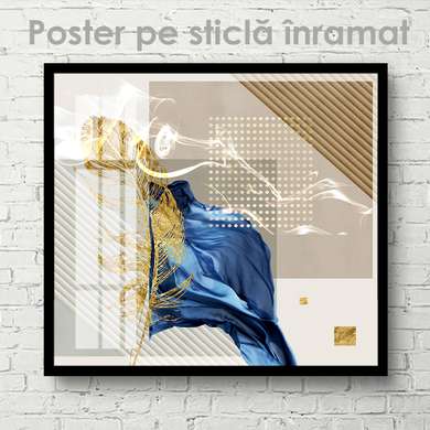 Poster - Pană de aur, 40 x 40 см, Panza pe cadru