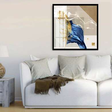 Poster - Pană de aur, 40 x 40 см, Panza pe cadru