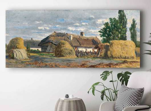 Poster - House in the village, 60 x 30 см, Canvas on frame
