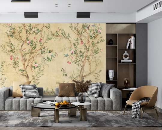 Wall Mural - Trees on a beige background