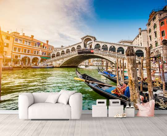 Wall Mural - Gondolas on the water