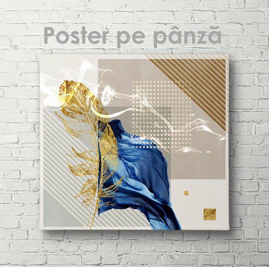 Постер, Золотое перо, 40 x 40 см, Холст на подрамнике