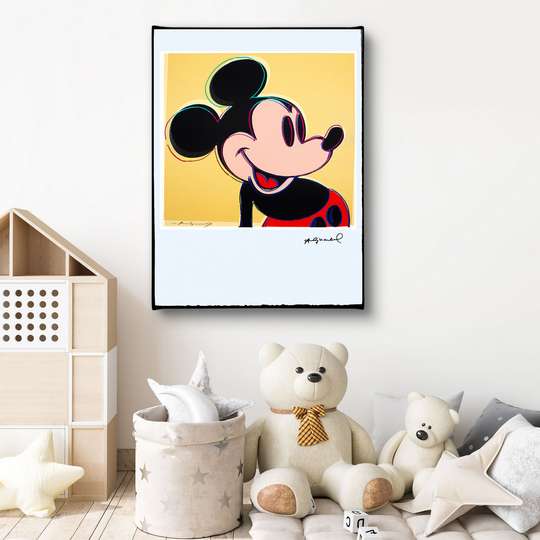 Poster - Portretul lui Mickey Mouse, 30 x 45 см, Panza pe cadru, Pentru Copii