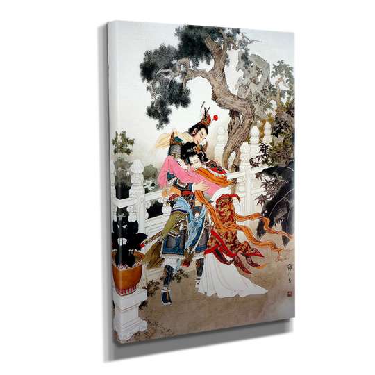 Постер - Живопись в японском стиле, 30 x 45 см, Холст на подрамнике, Живопись