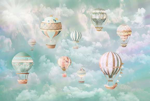 Fototapet - Baloanele cu aer in norii albastrui