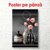 Poster - Natură cu vaze și trandafiri, 60 x 90 см, Poster înrămat