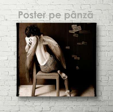 Poster - Înger cu aripi, 40 x 40 см, Panza pe cadru