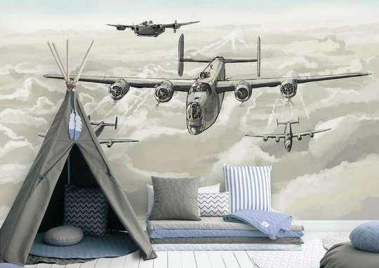 Wall Mural - Flying planes.