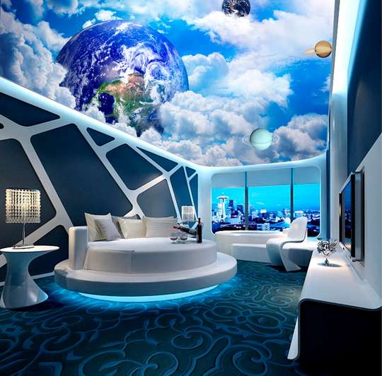 Wall Mural - Planets in the clouds
