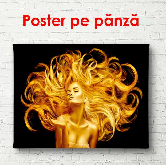 Poster - Golden mood, 90 x 60 см, Framed poster, Glamour