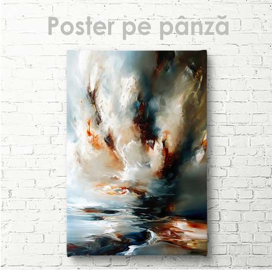 Постер - Абстрактное море, 30 x 45 см, Холст на подрамнике, Абстракция