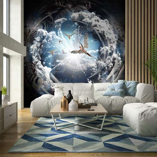 Wall Mural - Angels with wings in the sky