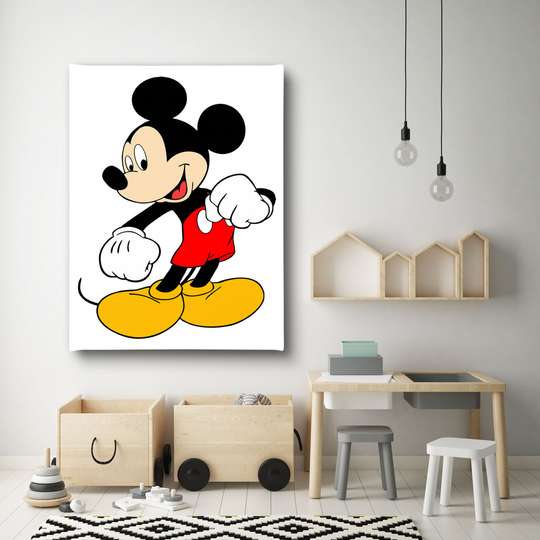 Poster - Mickey Mouse, 30 x 45 см, Panza pe cadru, Pentru Copii