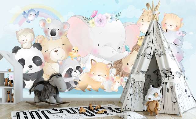 Nursery Wall Mural - Cute animals