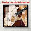 Постер - Абстрактная гитара в руках музыканта, 100 x 100 см, Постер в раме