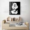 Poster - Black and white Mickey Mouse, 30 x 45 см, Canvas on frame, For Kids