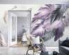 Wall Mural - Purple feathers on a gentle background